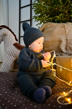 Брючки вязаные oversize графит