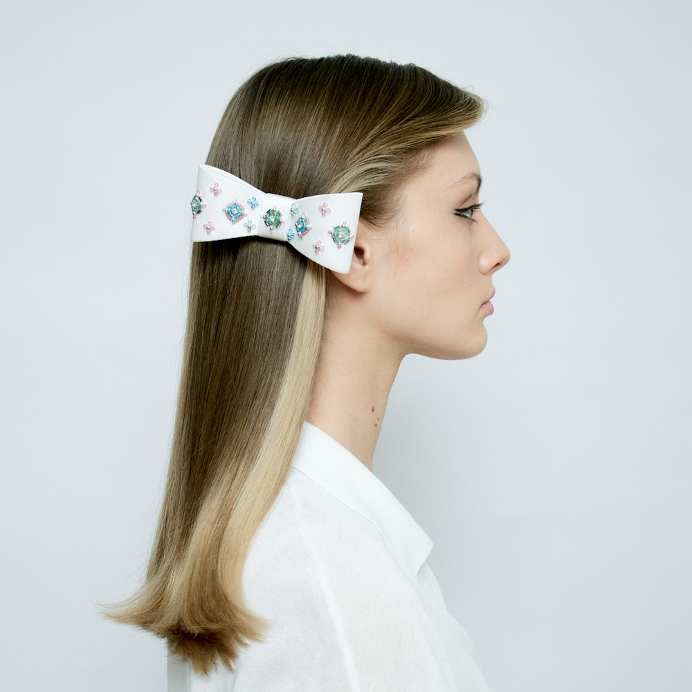 Бант-бабочка "Калейдоскоп" с голубым декором