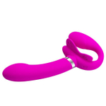 Лиловый безремневой вибрострапон Valerie - 19,2 см. (Цвет: лиловый)