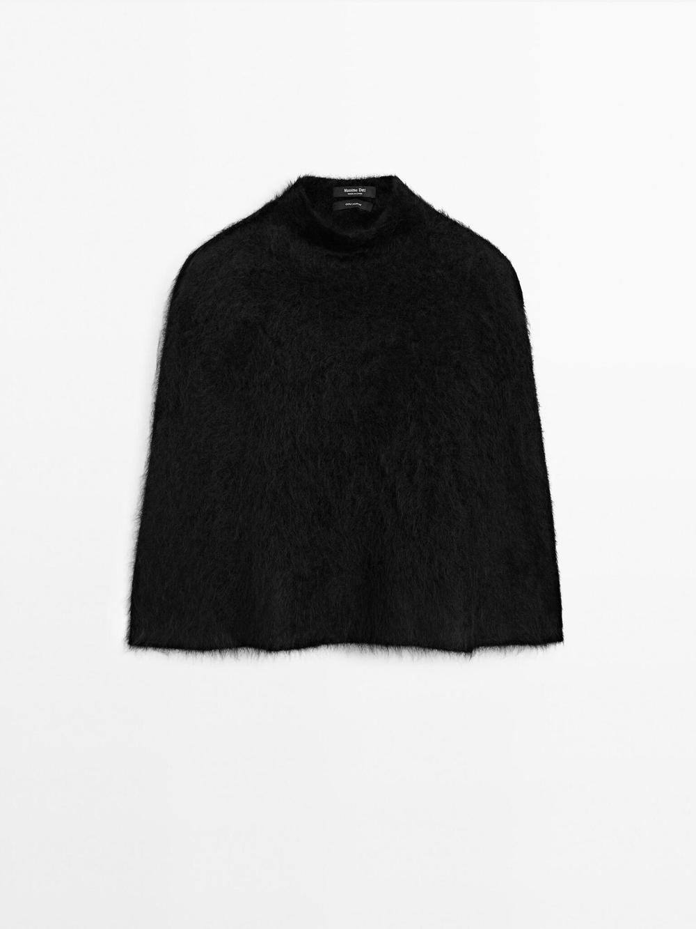 Massimo Dutti Накидка из 100% кашемира с начесом, черный