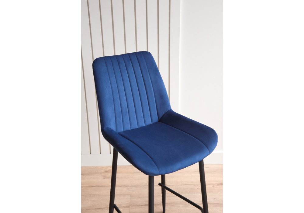 Барный стул Woodville Седа 360 синий (zd 798), черный np, ножки черные
