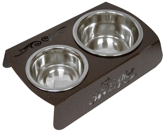 Зооник Подставка двойная с металлическими мисками