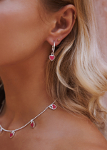 Серьги-трансформеры  «Хати» с розовой ювелирной эмалью