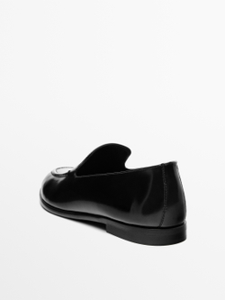 Massimo Dutti Классические кожаные лоферы, черный