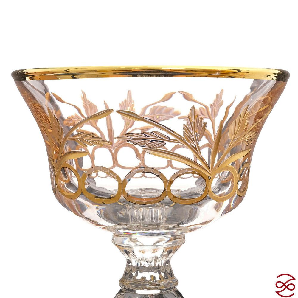 Конфетница на ножке TIMON Tiziano Golden/Palm 16,5*13 см