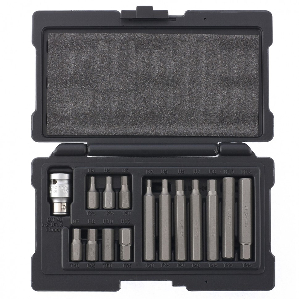 Набор бит HEX, шестигранный хвостовик 1/2'', CrV, 10 мм, 15 предметов Stels