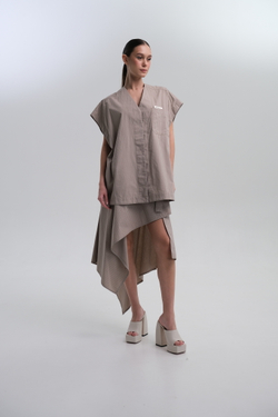 Костюм трансформер с баской Beige