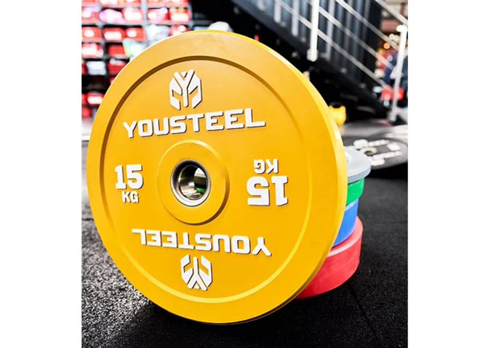 Диск EVO каучуковый 15 кг, желтый