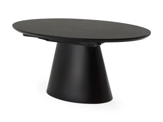 Обеденный стол Black Wood раздвижной черный МДФ 160-200