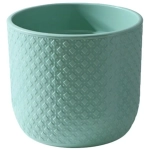 Кашпо для цветов пластиковое 3,2л d-17,5см «Клевер» во вставкой нефритовый