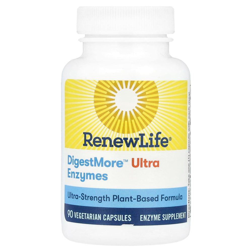 Renew Life, DigestMore Ultra Enzymes, 90 вегетарианских капсул