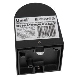ULU-S04A-5W-4000K IP54 BLACK Светильник светодиодный уличный. Архитектурный накладной. Белый свет 4000K. Корпус черный. TM Uniel.