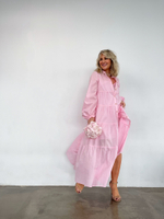 Лёгкое платье на пуговицах розовое