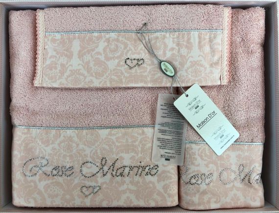 Набор полотенец  ROSE MARINE - РОЗ МАРИН 3пр  30х50 50х100 и 75х140 Maison Dor (Турция)