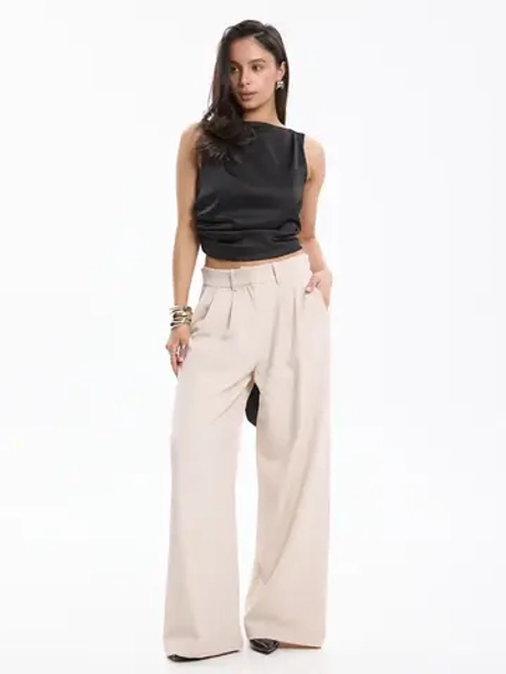 Брюки классические палаццо с защипами