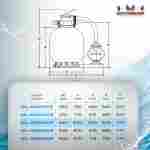 Песочный фильтр для бассейна до 64 м³ с насосом ESP0.5HP, до 55 кг песка, 8,0 м³/ч, WL-ADG450E