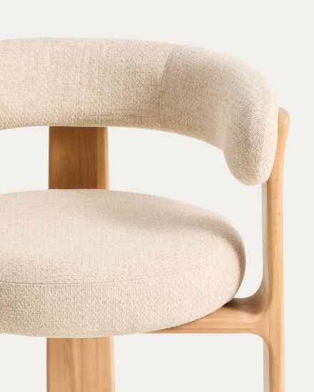 Уличный стул Granite бежевый с ножками из тикового дерева