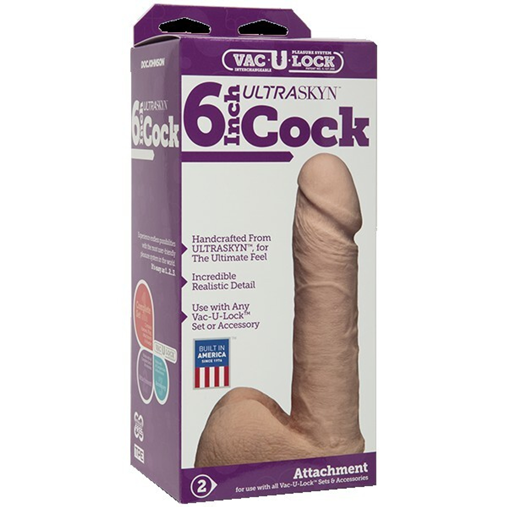 Насадка ультрареалистик Харнесс 6 с мошонкой Vac-U-Lock™ - 6 ULTRASKYN™ Cock - Vanilla