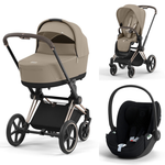 Коляска Cybex Priam IV 3 в 1 цвет Cozy Beige на шасси Rosegold