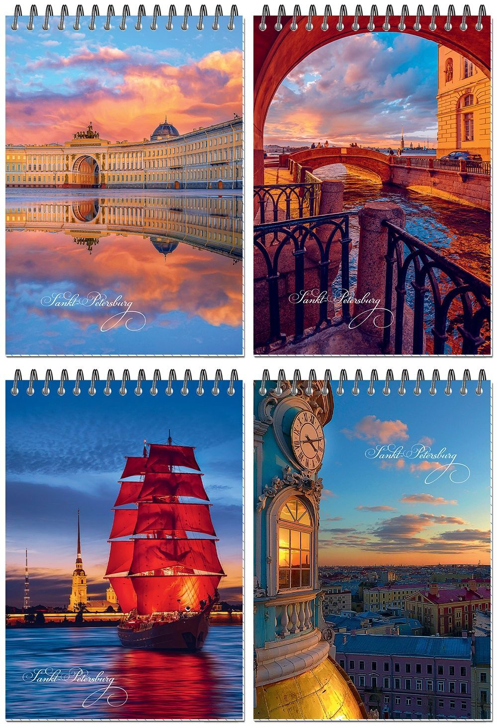 Блокнот А5 50л гребень "Атмосферный Питер" клетка