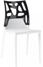 Стул пластиковый Papatya Ego-Rock, белый, черный