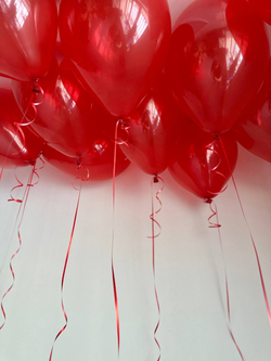 Воздушные гелиевые шарики с доставкой по Хабаровску красное стекло №4521