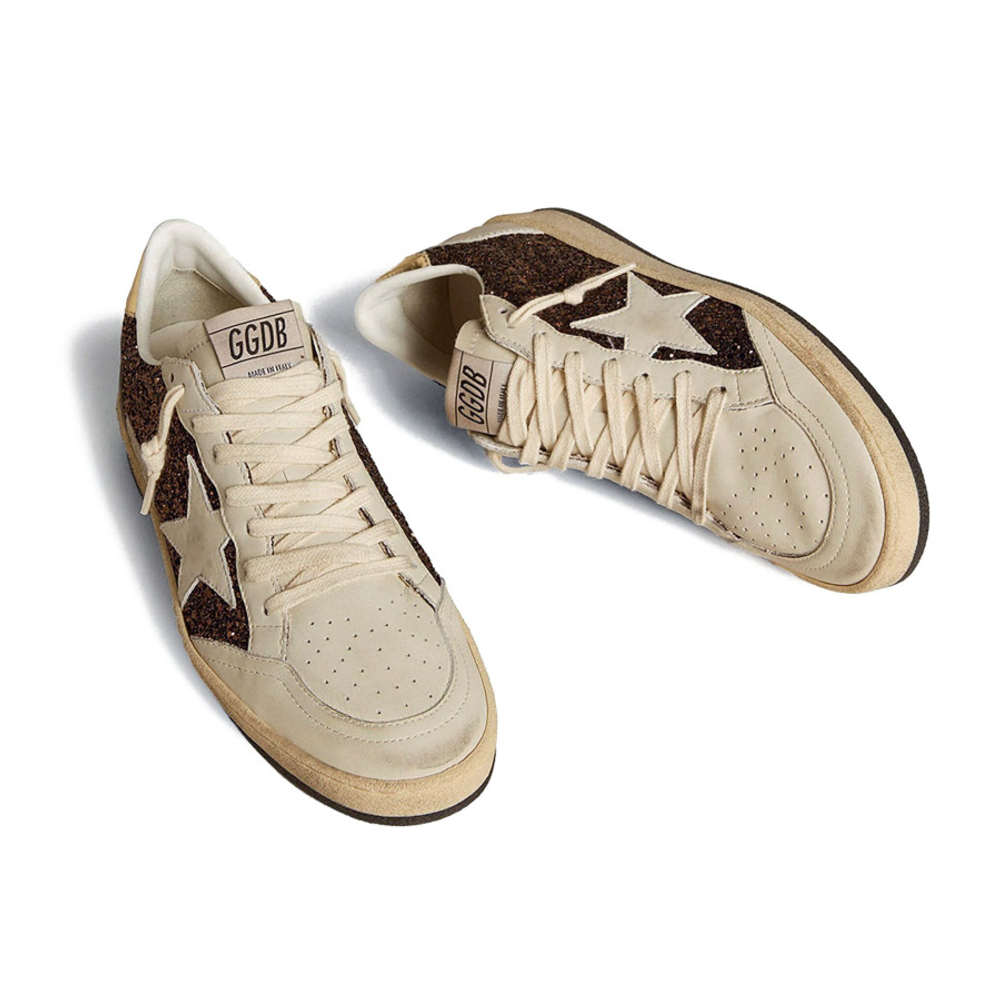 Женские Golden Goose Ball Star in Glitter with Leather Star and Metallic Heel Tab