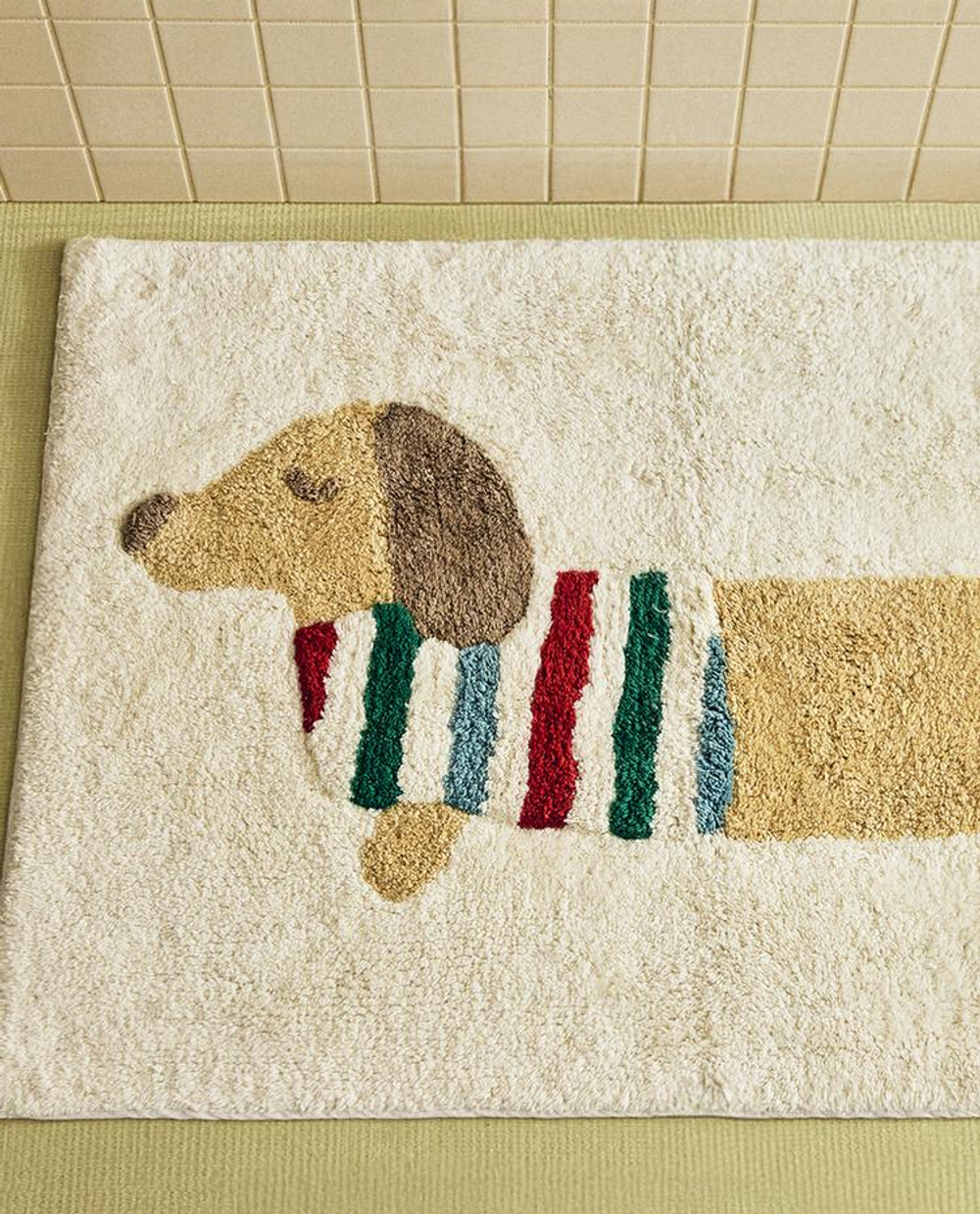 ZARA HOME ДЕТСКИЙ ХЛОПКОВЫЙ КОВРИК, СВЕТЛО-БЕЖЕВЫЙ