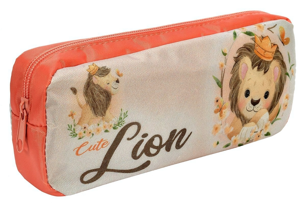 Пенал-косметичка на молнии, ткань 200*90*40 "Маленький лев" (Пчелка)