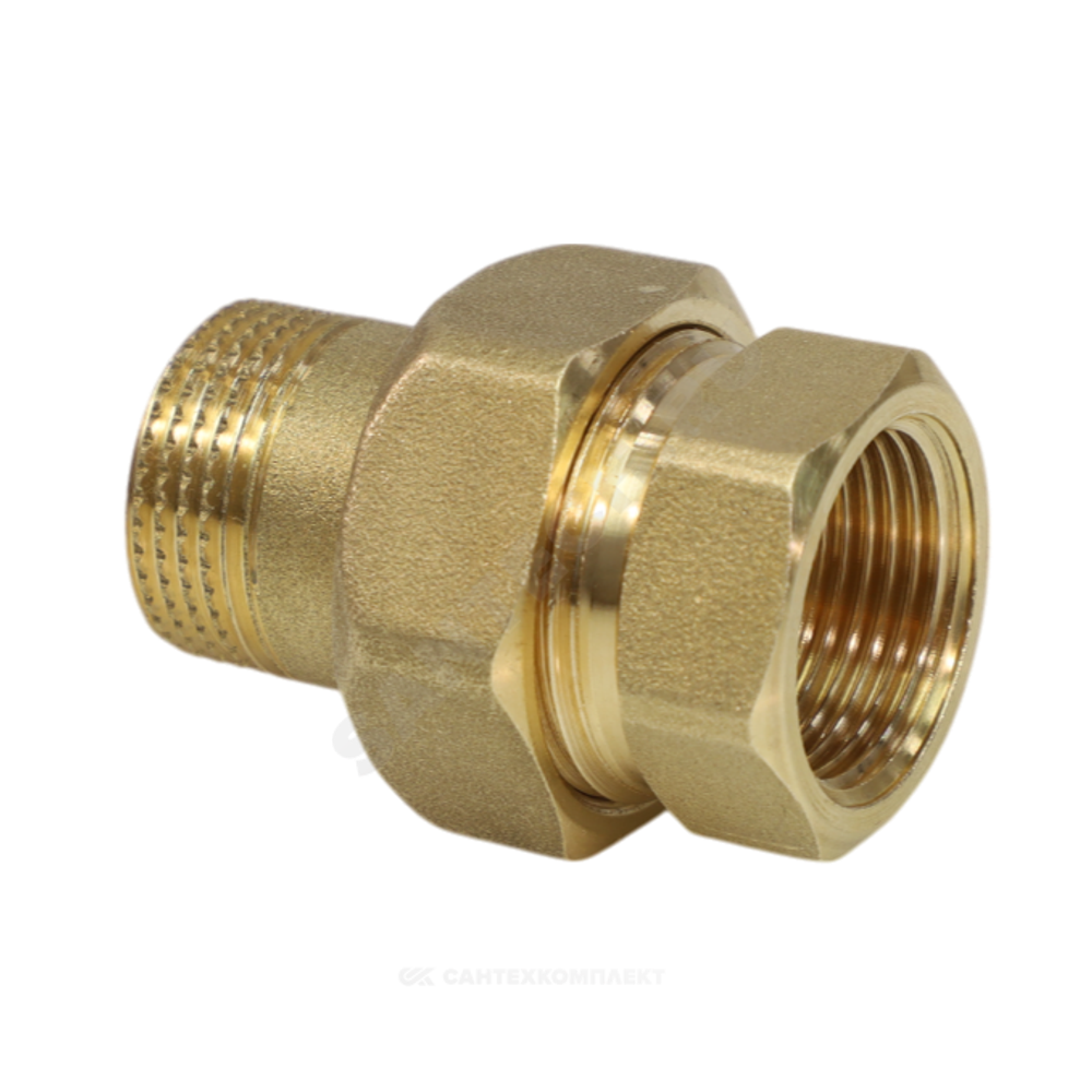 Соединитель латунь американка Ду 40 (1 1/2") прямой ВР/НР R18 Giacomini R18Y017