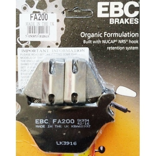 EBC Тормозные колодки задние FA200