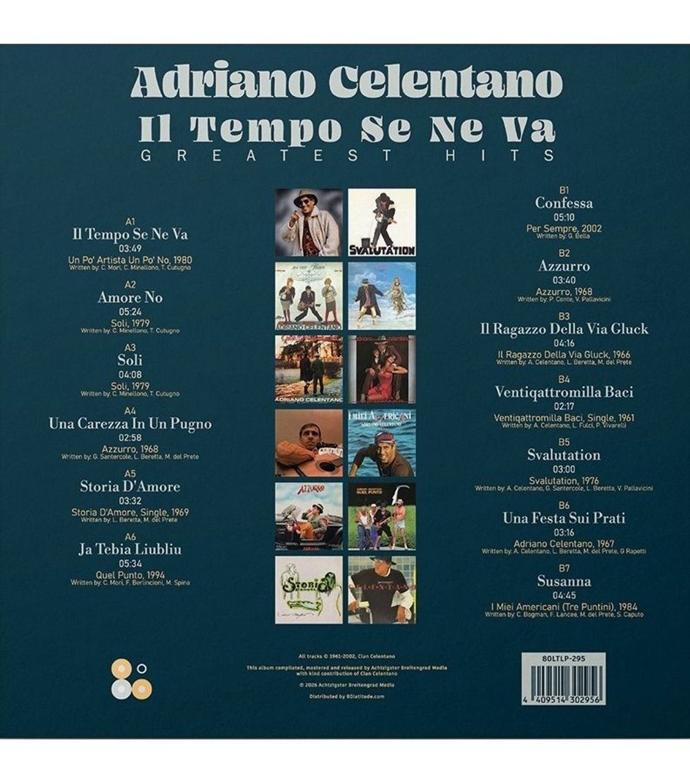ADRIANO CELENTANO - Il Tempo Se Ne Va - Greatest Hits (LP) Адриано Челентано. Лучшее. Новая запечатанная виниловая пластинка