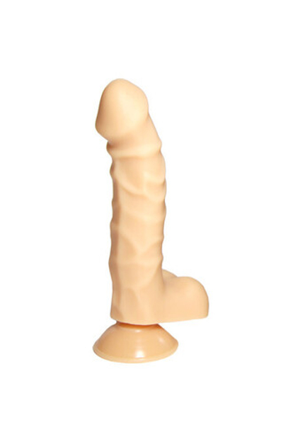 Фаллоимитатор рельефный на присоске 18 см (Цвет: телесный)