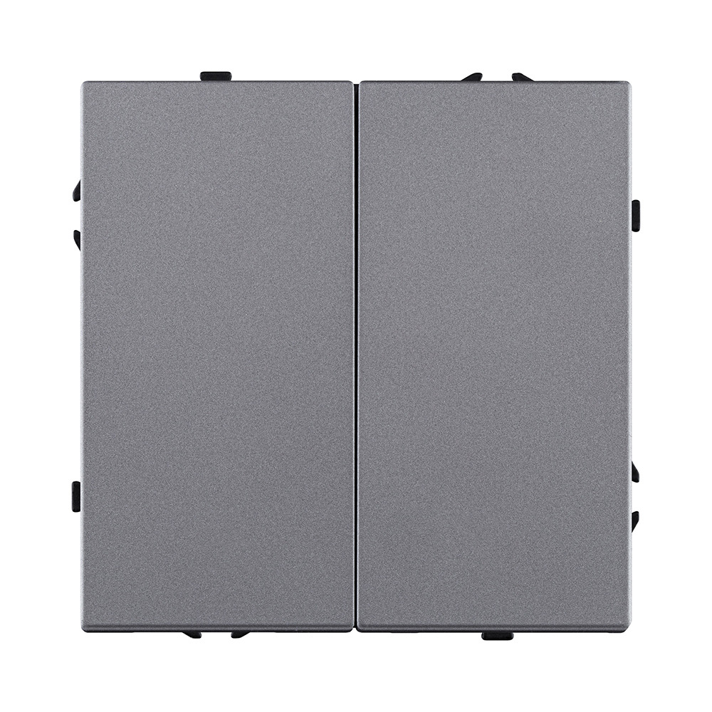 Выключатель кнопочный 2-клавишный 10А/250В, серый Kollinger Eclipse EC-025GY