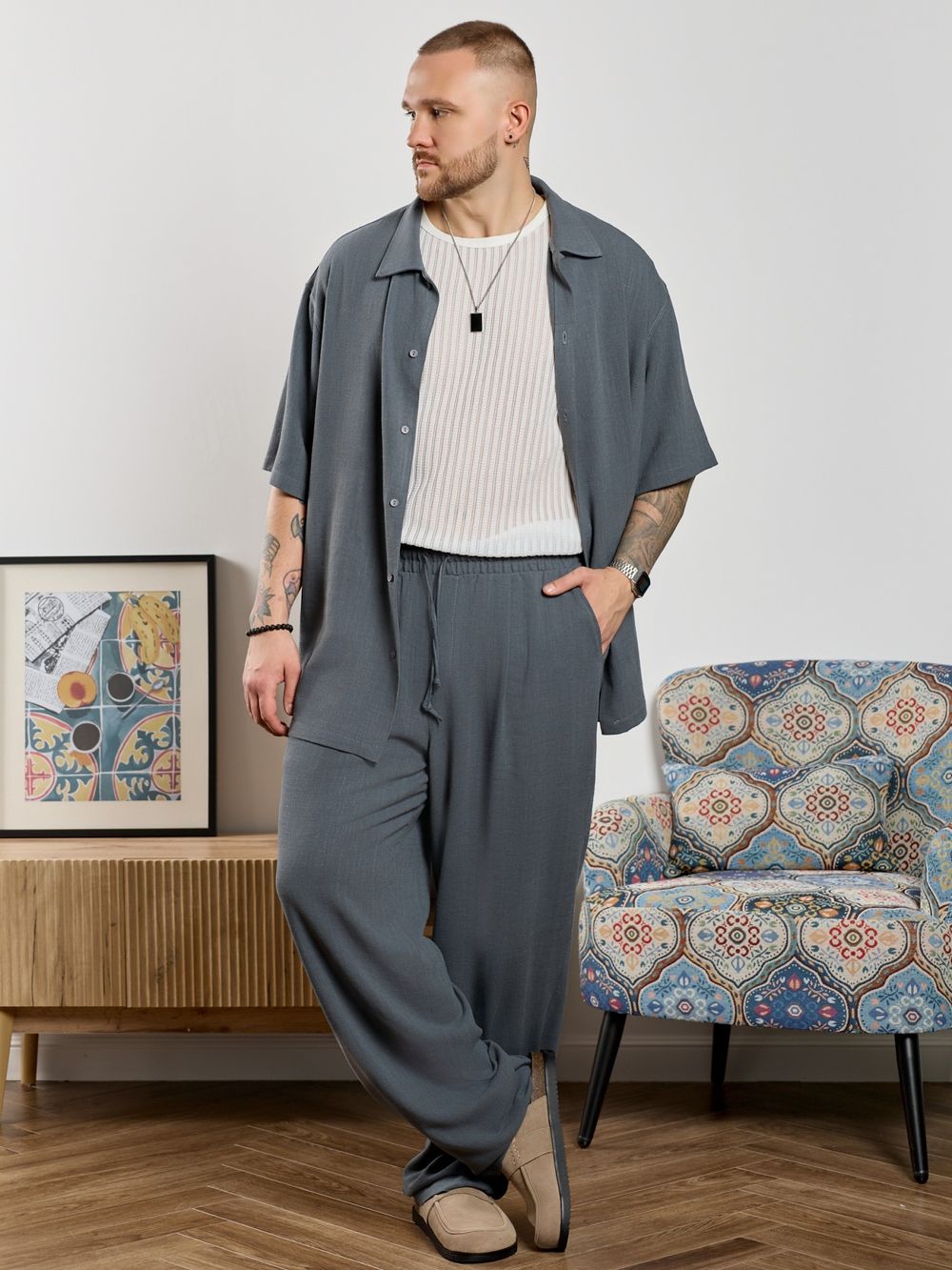 Рубашка мужская Линкольн-1 Виотекс ГРАФИТОВЫЙ