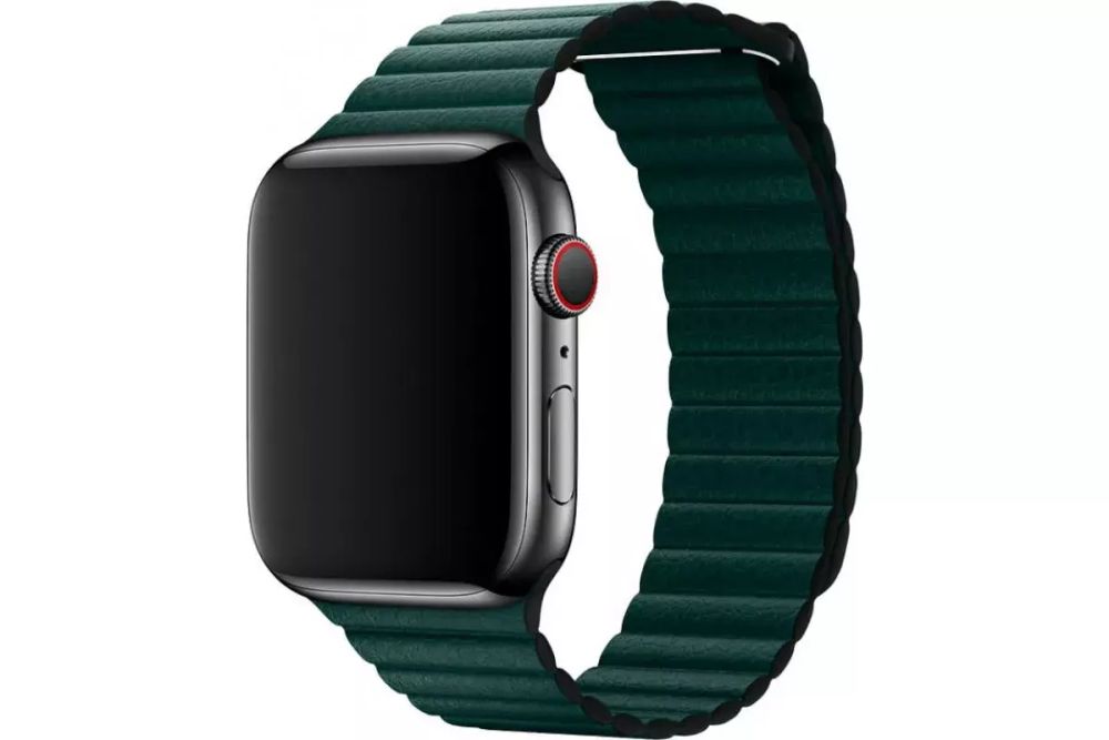 Браслет-ремешок для Apple Watch Silicone+leather stap (21003-GR) green