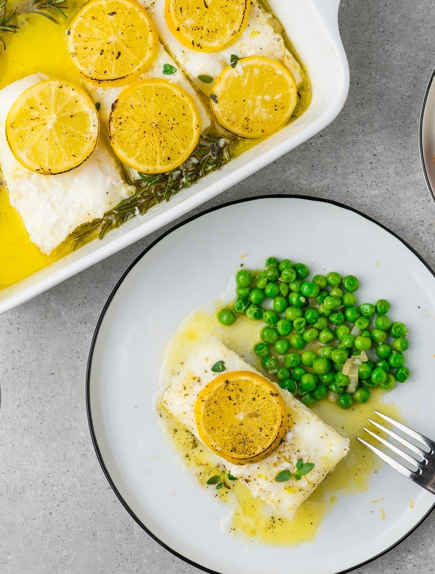 Треска из духовки в лимонно-сливочном соусе