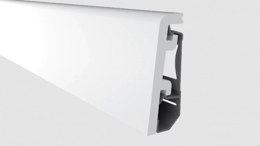 Плинтус Vega белый под покраску, 2400x60x20 мм