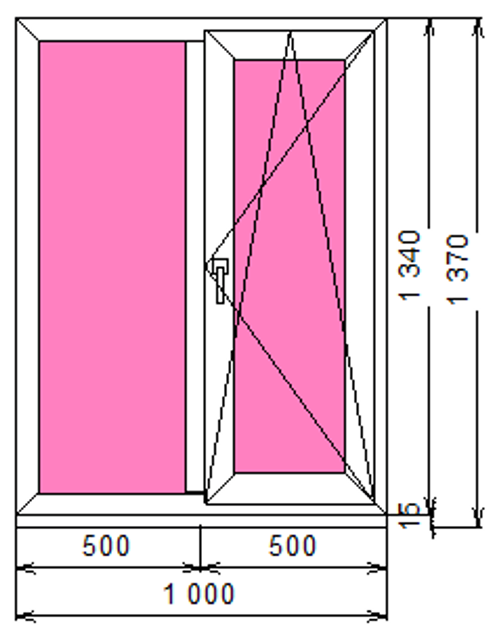 Пластиковое окно 1340 х 1000 ТермА Эко
