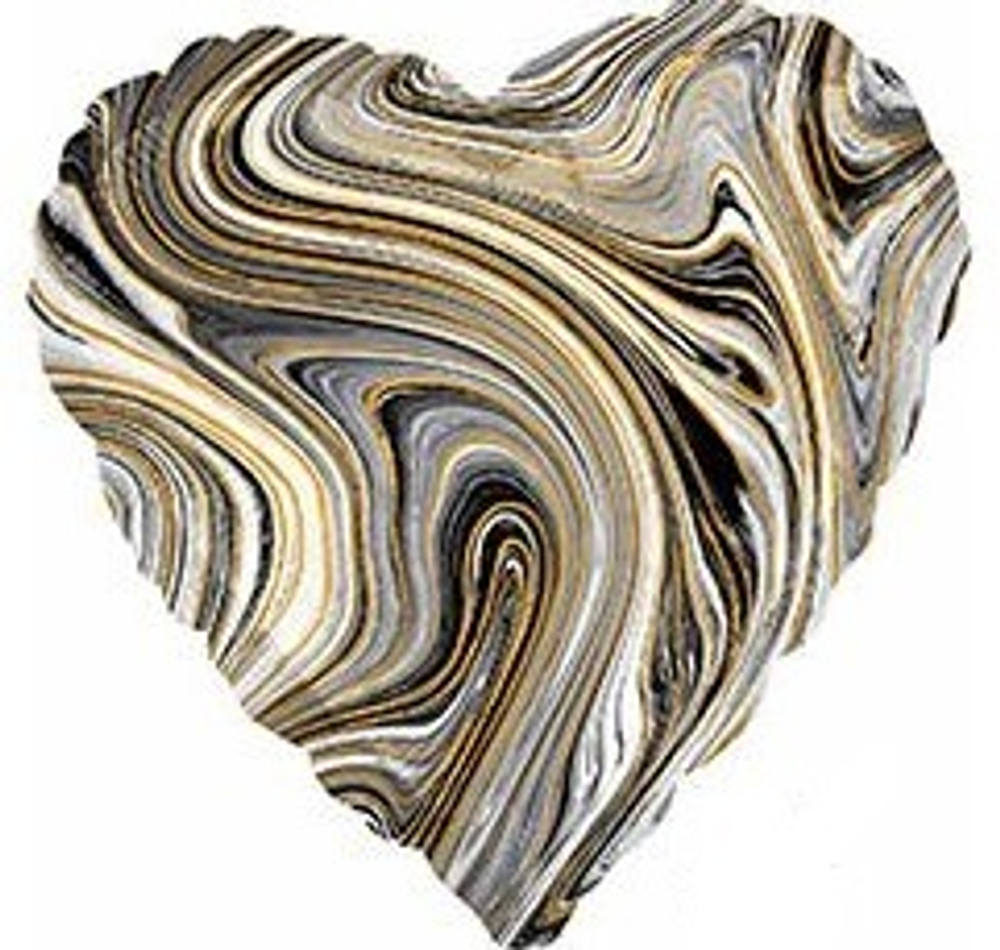 Сердце "Черный мрамор" 46 см