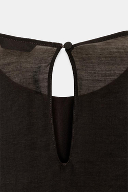 ZARA АСИММЕТРИЧНЫЙ ТОП С ВОЛАНАМИ, КОРИЧНЕВЫЙ