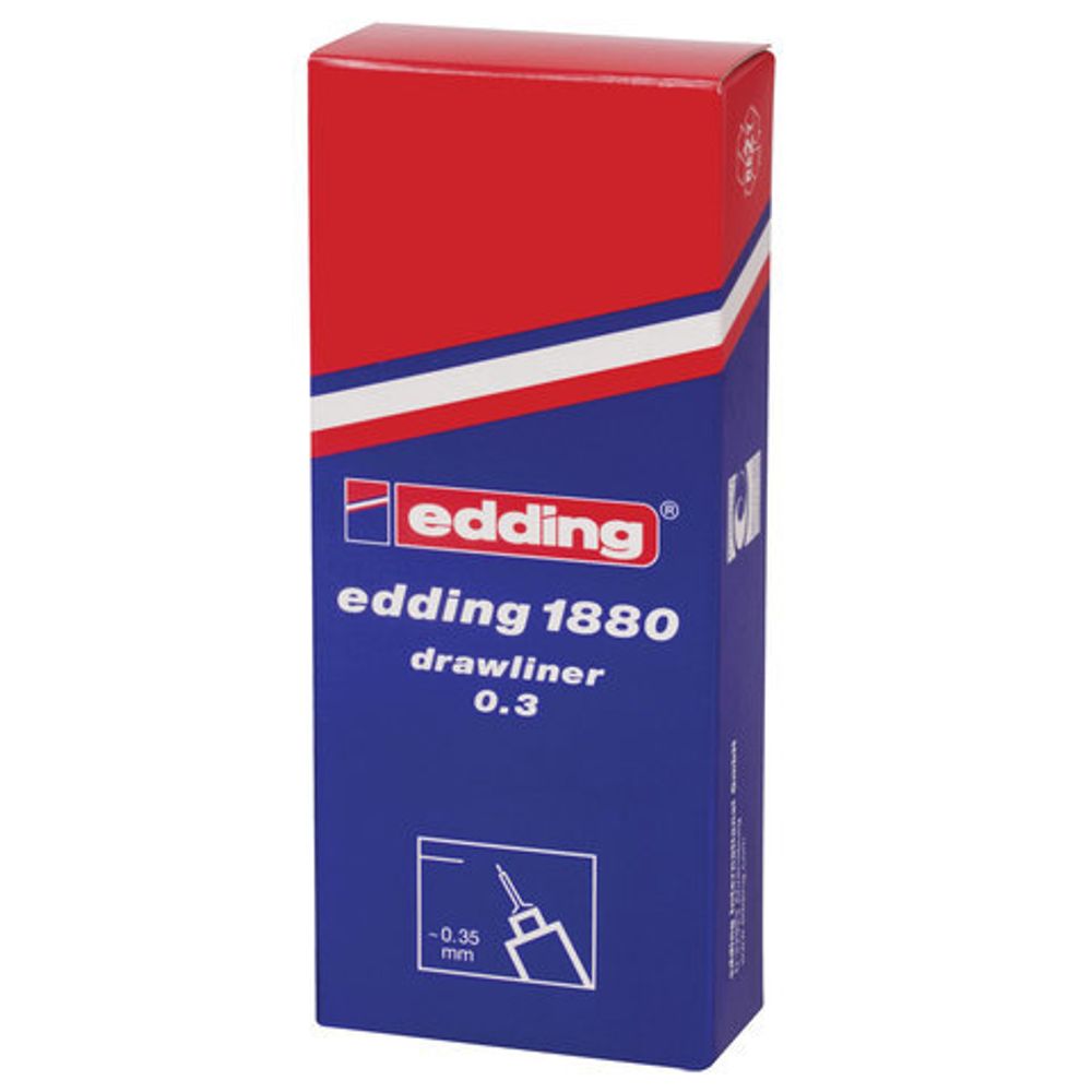 Ручка капиллярная (линер) EDDING DRAWLINER 1880, ЧЕРНАЯ, толщина письма 0,3 мм, водная основа, E-1880-0.3/1