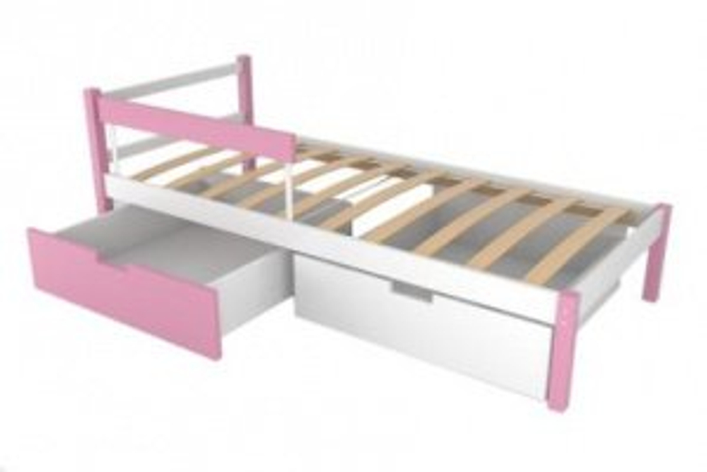 Детская кровать тахта с бортиком и ящиками Бельмарко Svogen лаванда белый