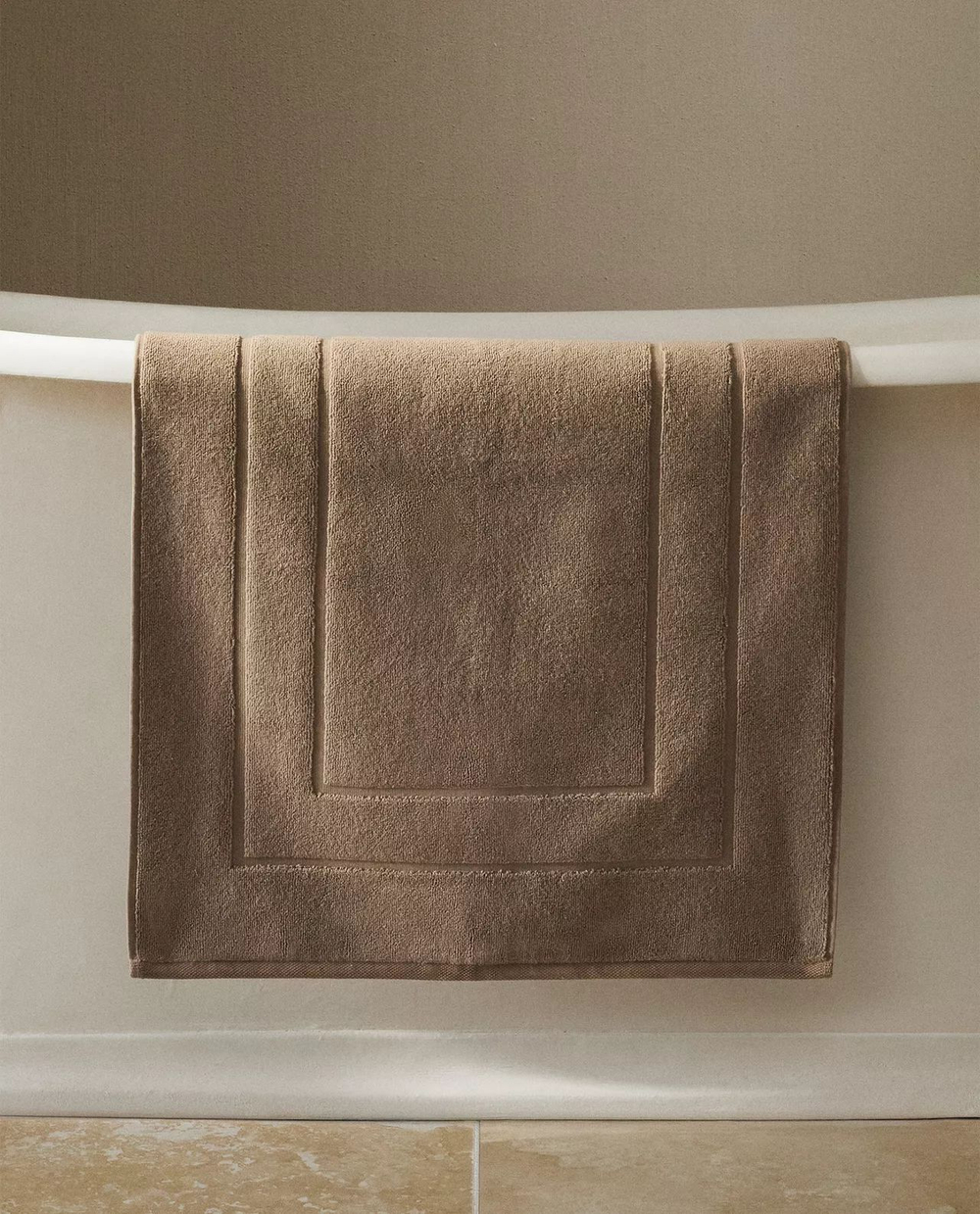 Zara Home - Нескользящий коврик для ванной из хлопка, бежевый, 55x80 см