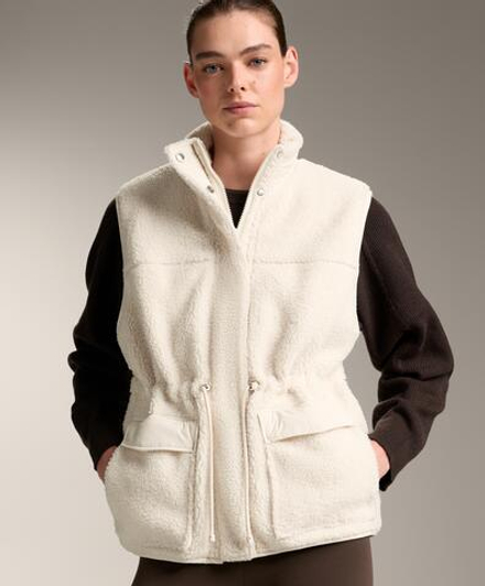 Oysho Жилет из искусственной овчины, экрю
