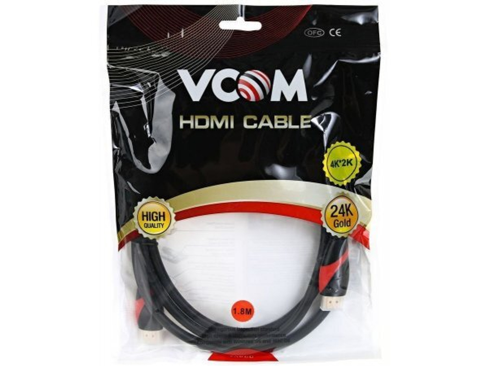 Кабель Vcom HDMI 2.0 GOLD, 1.8м (cg525d-r-1.8)