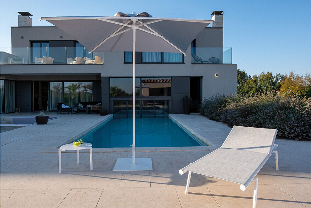 Зонт профессиональный 2.1х2.1 м Scolaro Lido Starwhite, белый, серебристо-серый