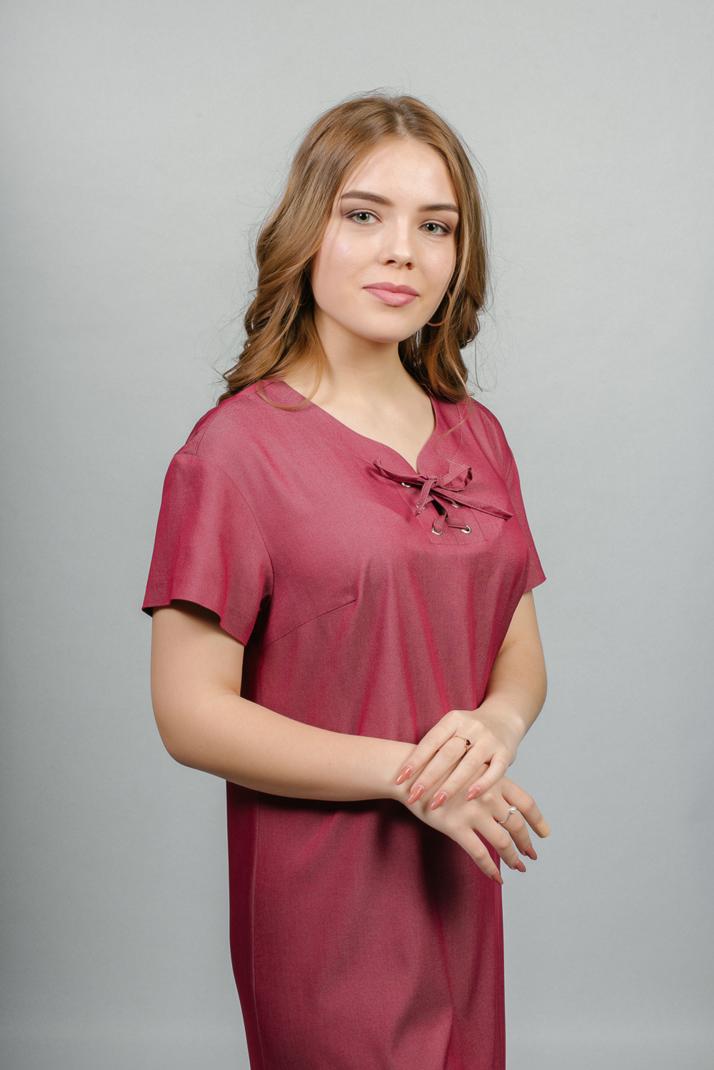 Летнее платье 2234ЮП, бордовый #364Б052234ЮП