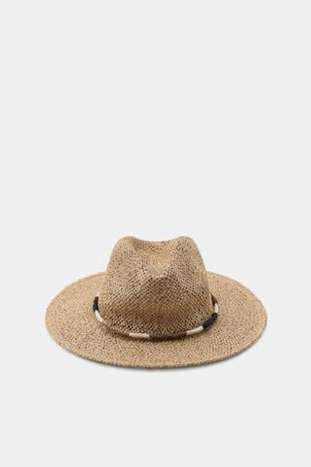 ZARA ШЛЯПА ИЗ ПЛЕТЕНОЙ СОЛОМКИ СО ШНУРОМ, СВЕТЛО-БЕЖЕВЫЙ