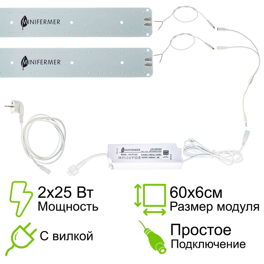Фитолампа для освещения растений Quantum line 60 см, 50W